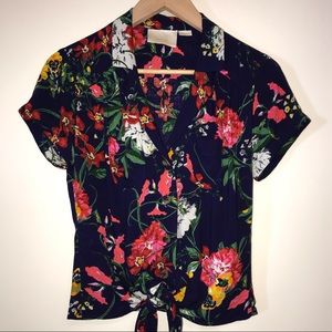 Anthro Maeve Bateau Floral Button Down Shi…